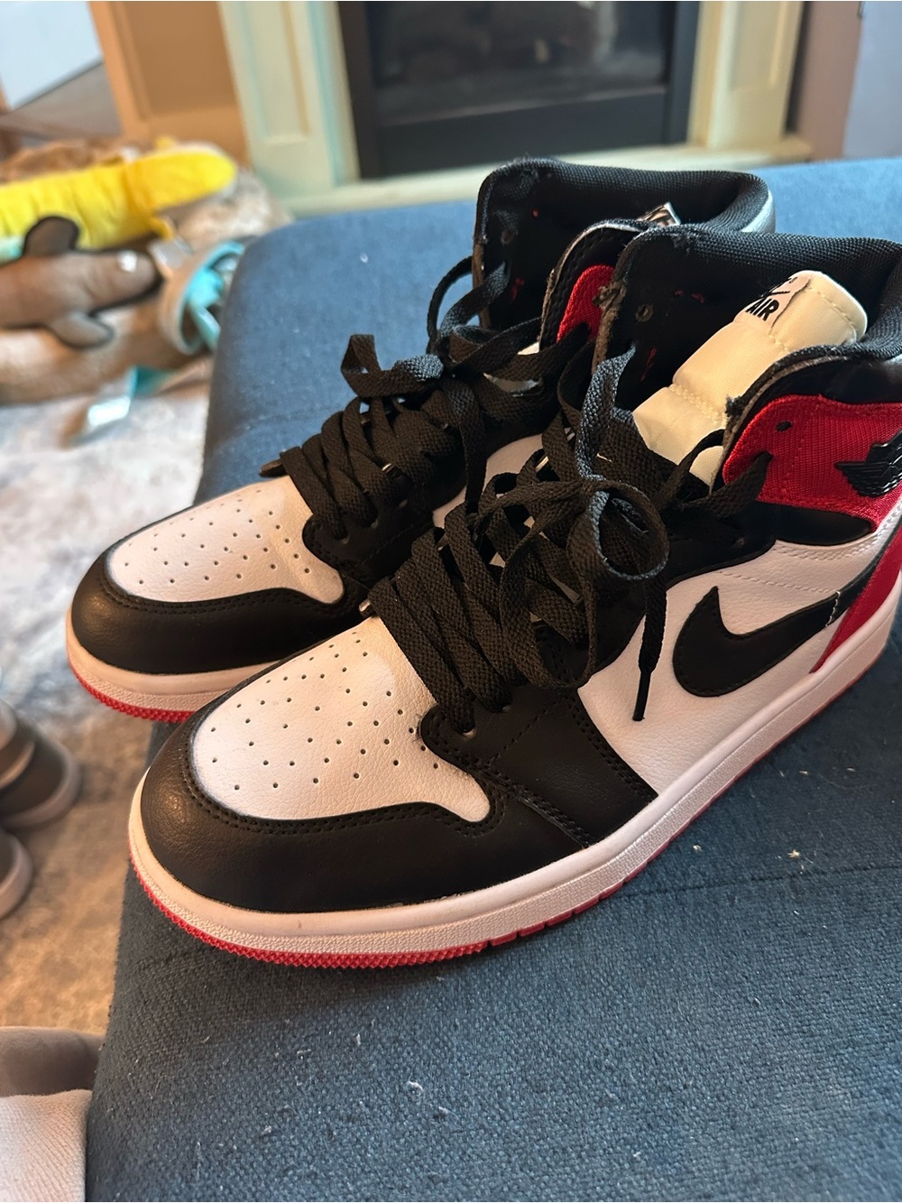 Jordan Sneakers - Black White Red Accent